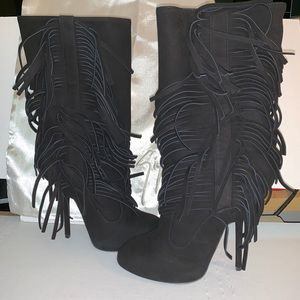 Giuseppe Zanotti Fringe suede boots EU 40 USA 10
